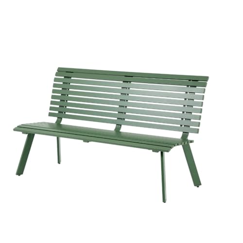 DUYHBAWRS Outdoor Garden Bench Patio Porch Chair Furniture Slatted Design w/Backrest Patio Benches