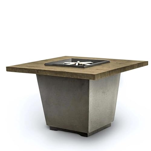 American Fyre Designs Cosmopolitan 36-inch French Barrel Oak Propane Gas Square Fire Table - Black Lava