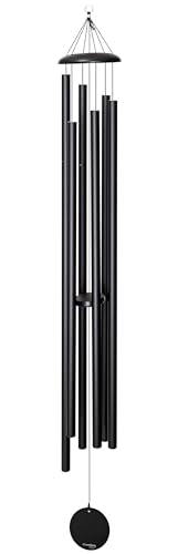 Corinthian Bells by Wind River - 74 inch Black Wind Chime for Patio, Backyard, Garden, and Outdoor Decor (Aluminum Chime) Made in The USA