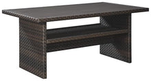Signature Design by Ashley Outdoor Easy Isle Multi-Use Resin Wicker Patio Table, Dark Brown