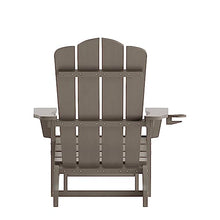 Flash Furniture HDPE Adirondack Chair with Cup Holder and Ottoman, Brown