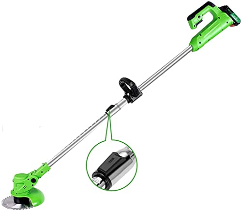 Cordless Lawn Mower with Lithium Battery Charger and 5 Plastic Blades 90° Adjustable Head Small Household Rechargeable Lawn Mower