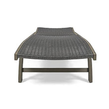 Christopher Knight Home Banzai Outdoor Wicker and Wood Chaise Lounge with Pull-Out Tray Grey