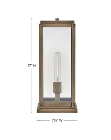 Hinkley Max Medium Pier Mount Lantern, Low Voltage Burnished Bronze