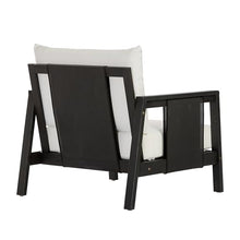 Christopher Knight Home Crew Acacia Wood Lounge Chair Outdoor Set of 2 with Removable Cushion, Solid Wood Patio Accent Chair with Textilene Accents, Patio Furniture Set Sofa Chair, Black+White