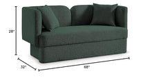Meridian Furniture Marcel Collection Modern Loveseat Green