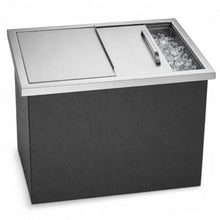 Bario Stainless Steel Drop in Ice Chest 22 x 17 x 12 in, Built-in Ice Cooler with Sliding Cover and Drain for Outdoor Kitchen Bar