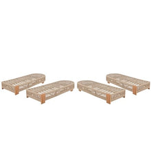 Christopher Knight Home Daskz Outdoor Chaise Lounge Chair Set of 4, Patio Outdoor Acacia Wood Chaise Lounge, Adjustable Backrest Poolside Beach Yard Recliner Chair, Rope Design, 79.5'', Teak+Beige