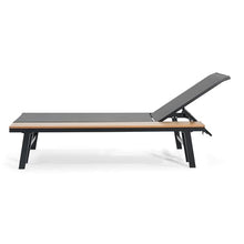 Seeheool Waterloo Chaise Lounge with Attached Wood Side Table, Set of 2, (62756.00BLKMP2)