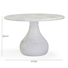 TOV Furniture Smooch White Marble Print Indoor/Outdoor 47" Round Dining Table
