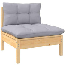 MNCVXAXG 6 Piece Patio Lounge Set with Gray Cushions Pinewood