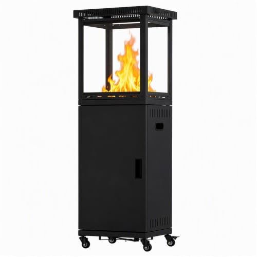 41000 BTU Propane Patio Heater with Stainless Steel & Glass