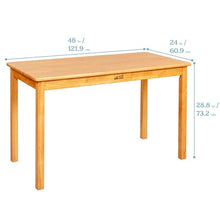 ECR4Kids Rectangular Hardwood Table Set with Chairs Honey