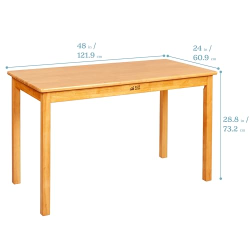 ECR4Kids Rectangular Hardwood Table Set with Chairs Honey