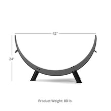 Ash & Ember 42" Wedge Firewood Rack, Wood Rack for Outdoor Indoor Fireplace & Fire Pit, Raised Design with Drainage Hole and Integrated Handles, Log Lumber Storage Stand Stacker