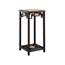 WOAITIANTIAN Vase Stand Openwork Carving Redwood with Marble Display Rack, Chinese Antique Style Plant Base