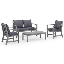 WEHUOSIF 4 Piece Patio Lounge Set with Cushions,Garden Lounge Set,Combination Sofa,Pool Sofa Set,Conversation Sofa,Party Furniture,for Homes,Offices,Living Room,Cafes,Solid Acacia Wood