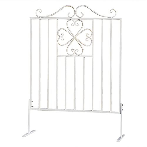 JIAOCKJIAO Garden Trellis Iron Art Fence Frame with Base, Metal Garden Obelisk Plant Climbing aid,for Courtyard/Lawn/Patio/Backyard/Terrace Decoration Plants Vine Support (Color : White)