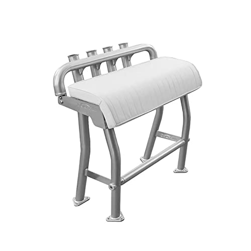 Krypt Towers 41" Leaning Post Bench Seat with 4 Rod Holders Anodized