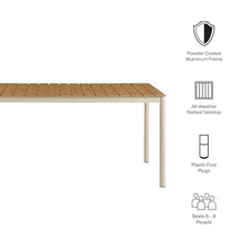 Modway Finn 71 Inch Outdoor Patio Dining Table for 6 People in Natural