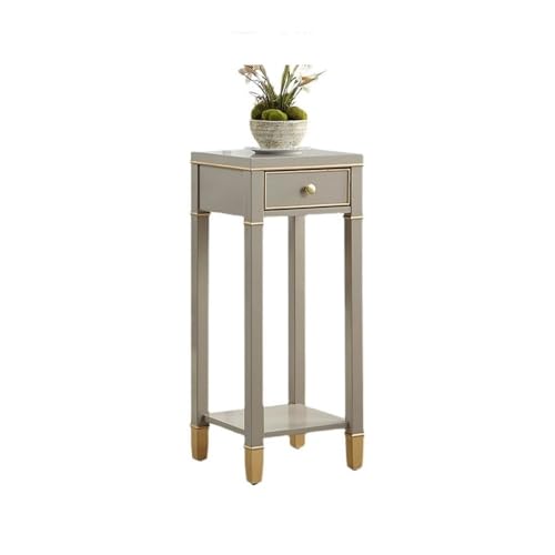 WOAITIANTIAN Vase Stand Modern Light Luxury Decorative Plant Stand, with Drawer Double Wood Display Base(Small)