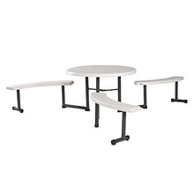 Lifetime Picnic Table 22127 44-inch Round Top Swivel Benches Almond Color Top