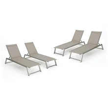 Noble House Myers Outdoor Aluminum Chaise Lounge Set of 4 Gray