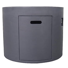 Christopher Knight Home Aidan Outdoor Patio Modern 31" Round Light Weight Concrete Gas Burning Fire Pit, Dark Gray