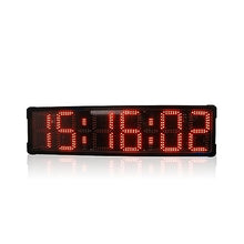 NJFNKEED 8 Inch 6 Digits Marathon Clock Double Sided Large Led Outdoor Clock Waterproof Real Time Clocks Accurate and Quiet (Red Double)