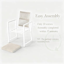 Coreporch Outdoor Patio Dining Chair, 400 Lbs, White, Set of 4