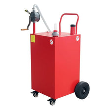 45 Gallon Fuel Caddy with Manual Transfer Pump, Heavy Duty Gas Storage Tank on 4 Wheels, Gasoline Diesel Fuel Container for Trucks, ATVs, Boats, Car, Motorcycle, Red