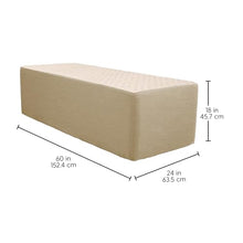 FDP 24" x 60" Rectangle Oversized Outdoor Ottoman Featuring Sunbrella Two-Tone - Weather-Resistant, Fade-Resistant, Assembled Patio Furniture for Backyard, Poolside Seating, 18" H - Flax/Sand