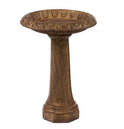 Solid Rock Stoneworks Tear Drop Birdbath- Espresso- 23" Tall x 19" Dia