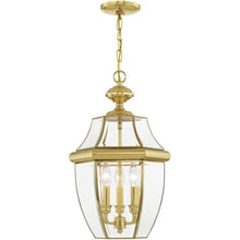 Livex Lighting 2355-02 3-Light Outdoor Hanging Lantern, Polished Brass