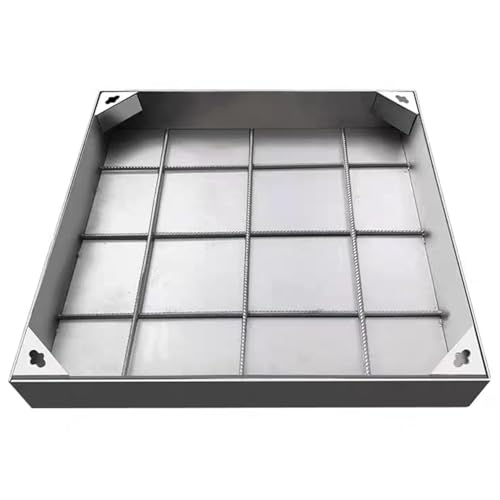 1pc SS Recessed Square Manhole Cover & Frame - Inspection Chamber Drain Covers for Garden Driveways,Block Paving(500x500x50mm)