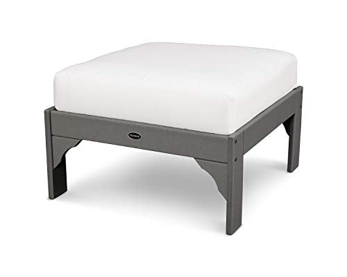 POLYWOOD® Vineyard Ottoman, Slate Grey/Natural