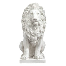 Design Toscano Lion of Florence Sentinel Indoor/Outdoor Animal Statue, 28 Inch Tall, Cast Stone Resin, Antique Stone Finish