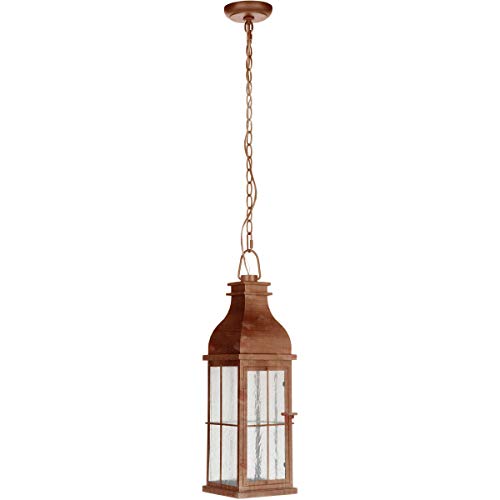 Craftmade ZA1811-WC-LED Vincent Outdoor LED t Pendant Lighting, 1-Light, 10 Watts, Weathered Copper (7"W x 23"H)