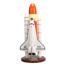 High Flying Models Space Shuttle Discovery with Booster Large Mahogany Sculpture Multicolor
