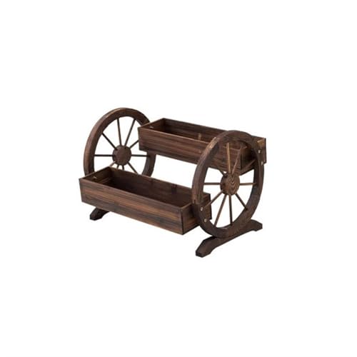 x3anggyt5 Planter Wooden Patio Garden Decorative Planting Pot Outdoor Balcony Solid Flower Box Multi-Layer Planter Stand Garden