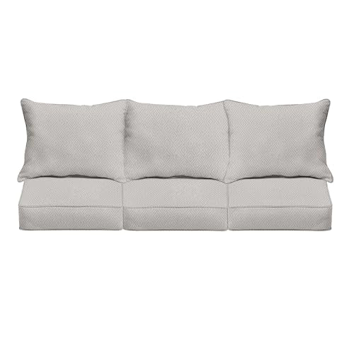 Sorra Home 23 in x 25 in x 5 in Deep Seating Pillow and Cushion Set-Corded Sofa, Standard, Ivory 5 Pound