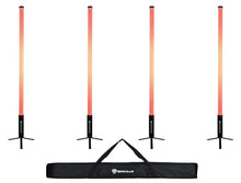 Rockville 4X Rock Saber Black Rechargeable DJ/Stage Pixel Tube Lights