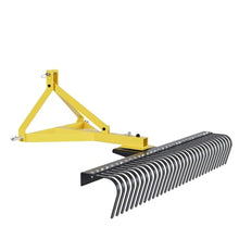 Keliejnese 3 Point 60'' Landscape Rock Rake for Cat 1 Tractor Attachment Soil Gravel Lawn