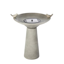 Calla IntelliSolar Light Cement Birdbath - Gray