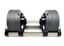 Bolt Fitness Supply NUOBELL Adjustable Dumbbell Pair Black Silver | 5-50LB, Multiple Weight Levels, One-Hand | Strength Training Equipment