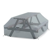 Covers & all Picnic Table Cover, 18 Oz Heavy Duty Waterproof UV & Weather Resistant Protector Outdoor Patio Bench Outside Furniture Cover with Air Vents & Drawstrings (98”L x 63”W x 37”H, Gray)