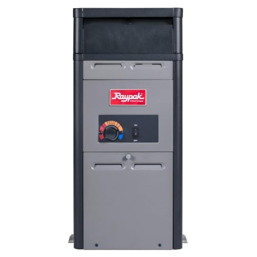 Raypak 105k BTU Above Ground Pool & Spa Heater, Propane Gas, Polymer Header, Copper Tubing, Analog Control, 0-1999 ft. Elevation