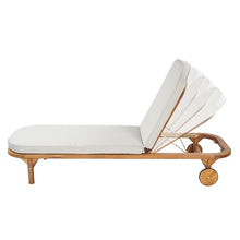 Merax Patio Chaise Lounge Chair with Wheels and Cushion Set of 2, 77'' Acacia Wood Adjustable Reclining Chaise with 5-Positions Backrest, Outdoor Sun Lounger for Poolside, Deck, Teak+ Beige