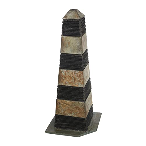 A&B Home Indoor Outdoor Mayan Horizon Water Fountain, 46.5 Inch Tall, Brown and Black