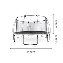 Skywalker Trampolines Epic Series 16 FT Round Outdoor Trampoline with Enclosure Net Black and Gray
